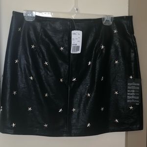 Leather Star Studded Skirt
